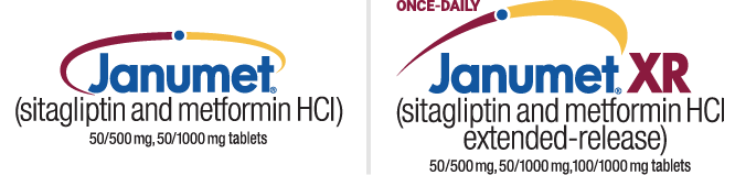 JANUMET® (sitagliptin and metformin HCl) 50/500 mg, 50/1000 mg Logo & JANUMET® XR (sitagliptin and metformin HCl extended-release) 50/500 mg, 50/1000 mg, 100/1000 mg Logo